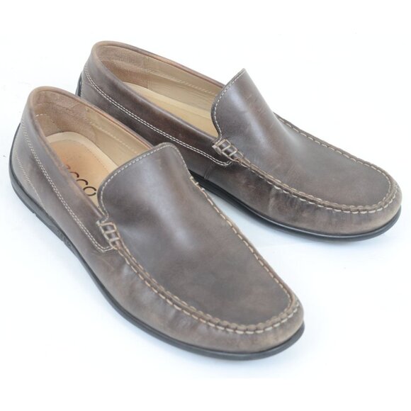 ECCO Men\'s 10/10.5 Handsewn Leather Driving Moccasins Loafers Preppy Vacation main image 5